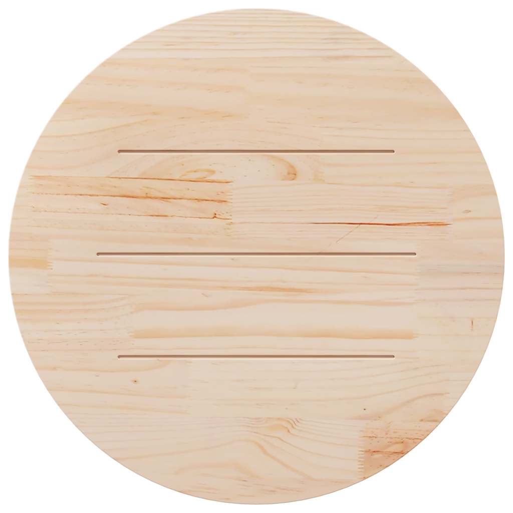 Dessus de table Blanc Ø90x2,5 cm Bois de pin massif - XIOS