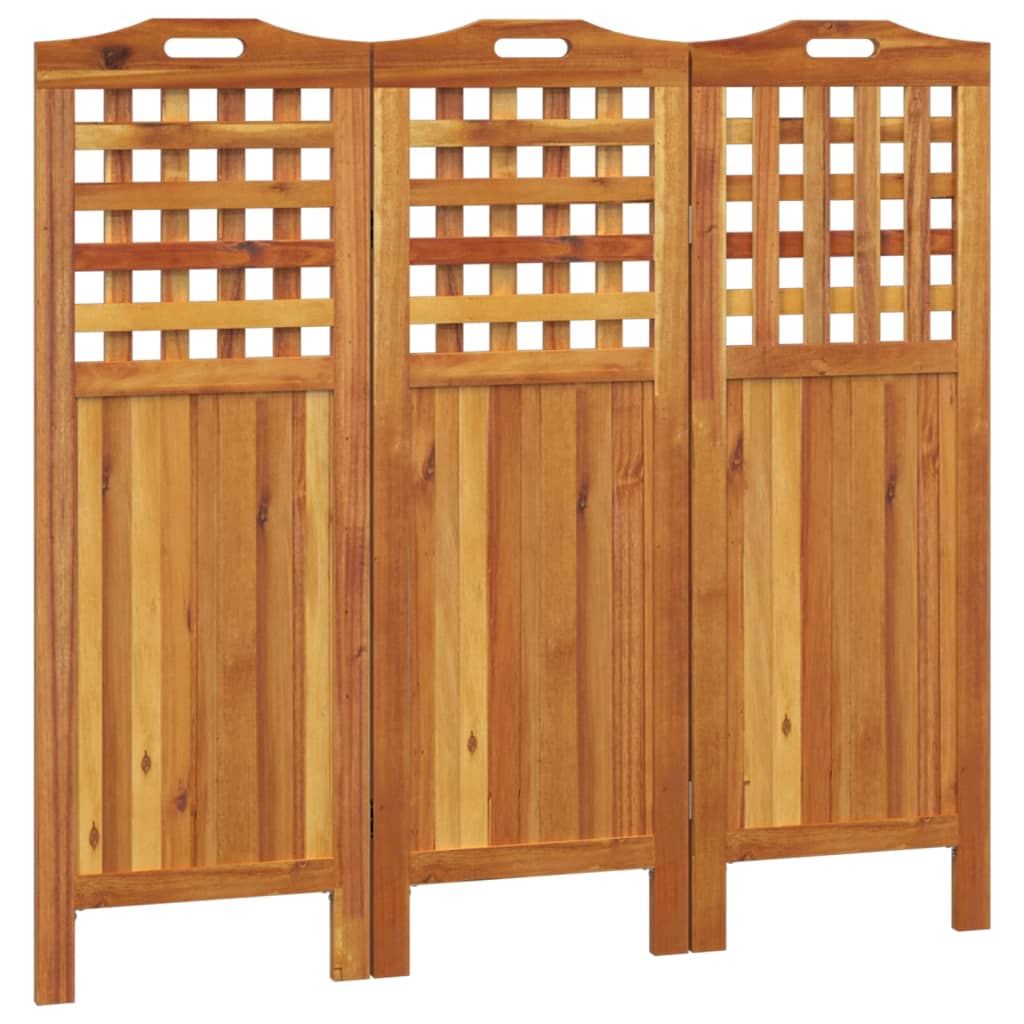 Cloison de séparation 3 panneaux 121,5x2x115 cm Bois d'acacia - XIOS