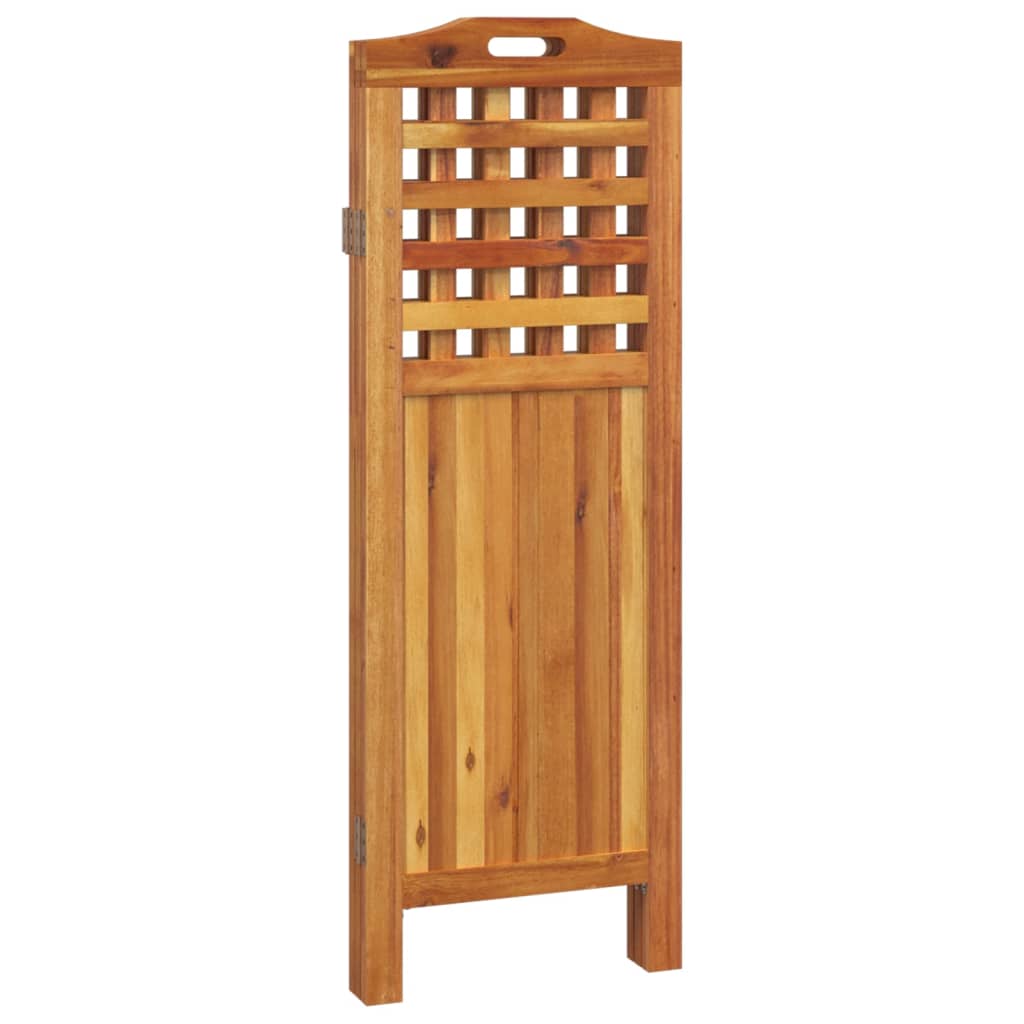 Cloison de séparation 3 panneaux 121,5x2x115 cm Bois d'acacia
