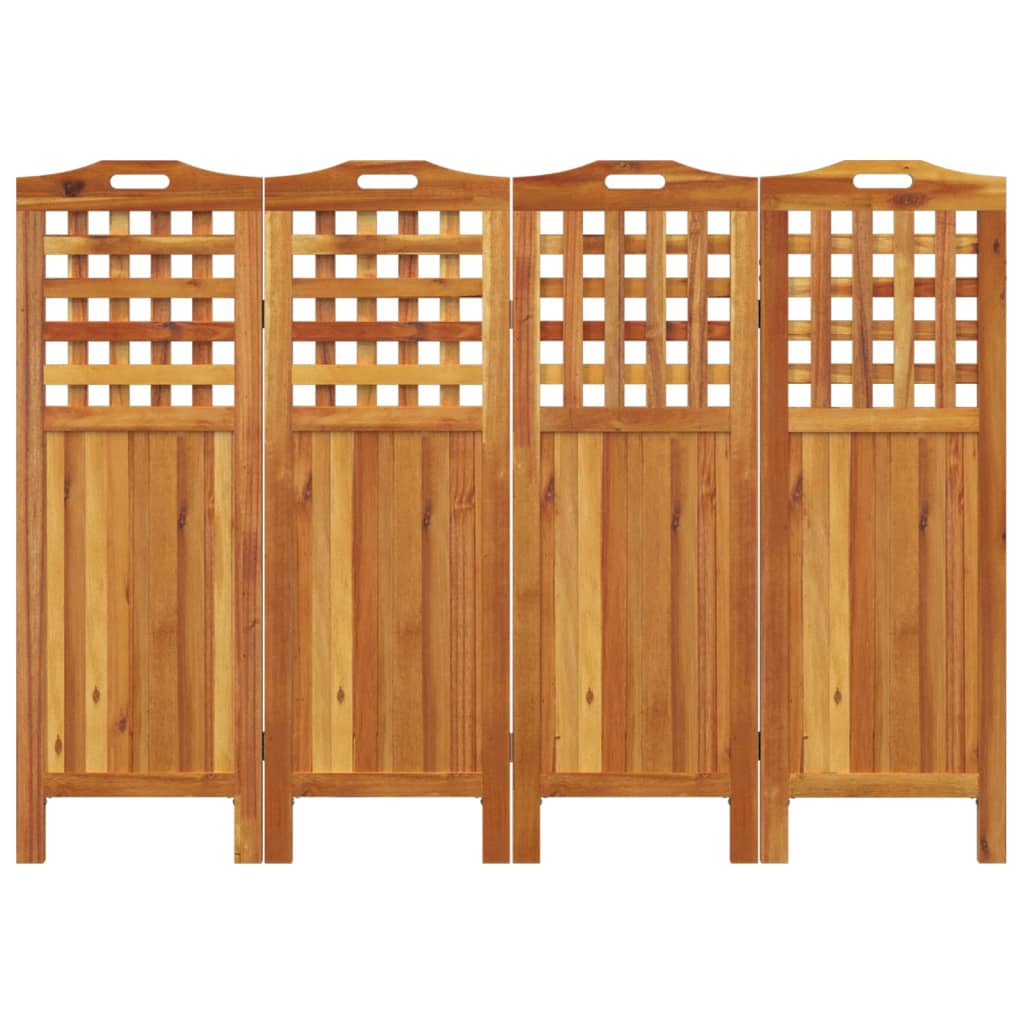 Cloison de séparation 4 panneaux 162x2x115 cm Bois d'acacia