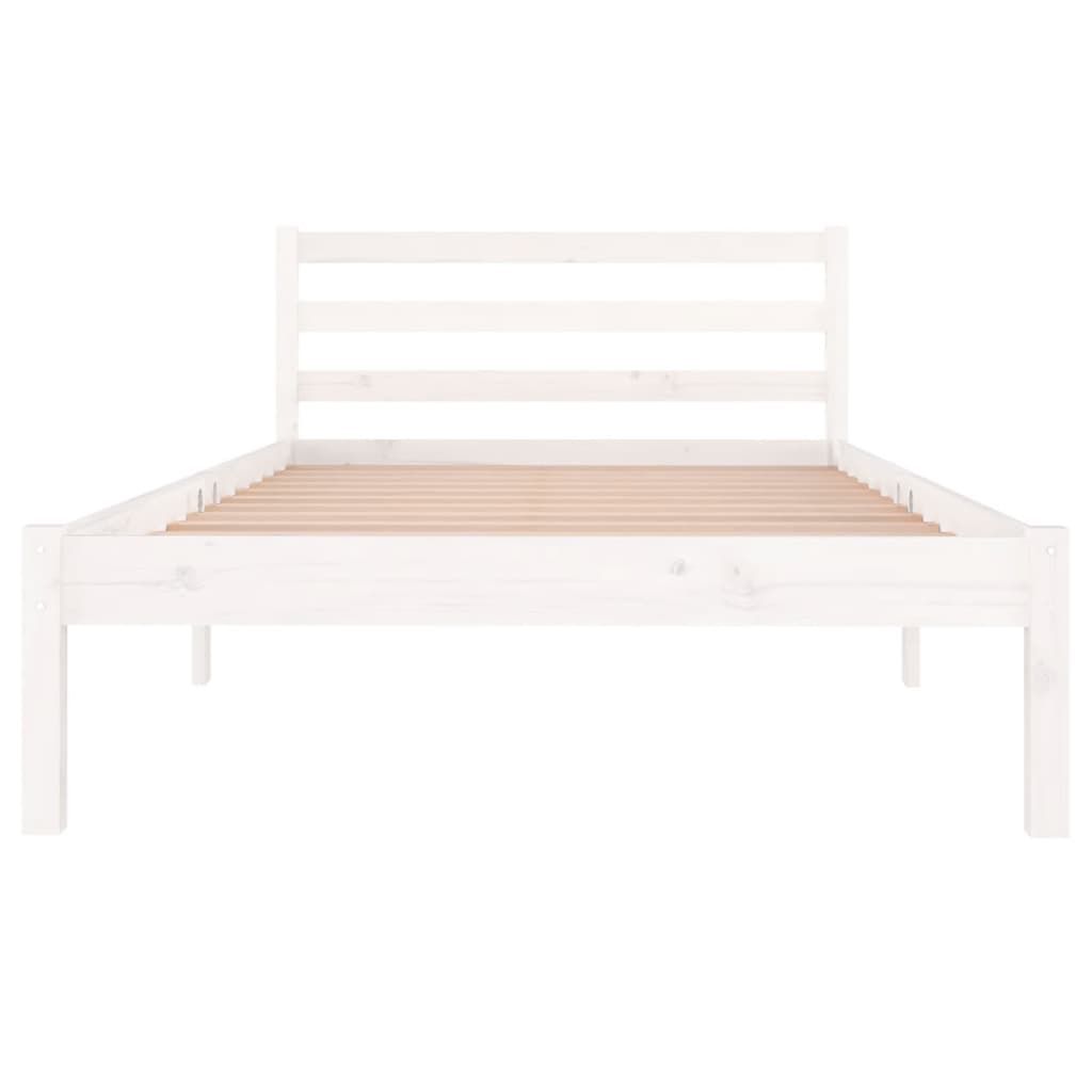 Cadre de lit sans matelas bois de pin massif 100x200 cm blanc - XIOS