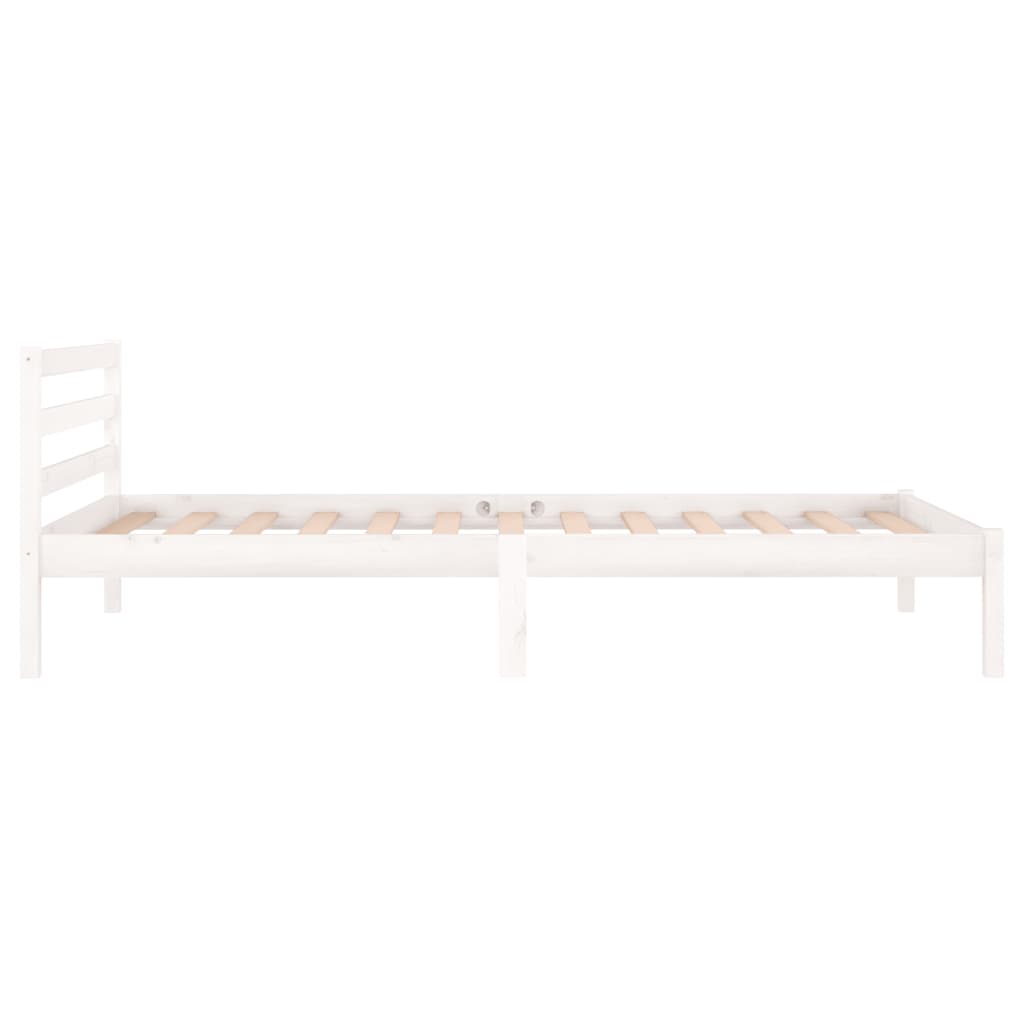 Cadre de lit sans matelas bois de pin massif 100x200 cm blanc - XIOS