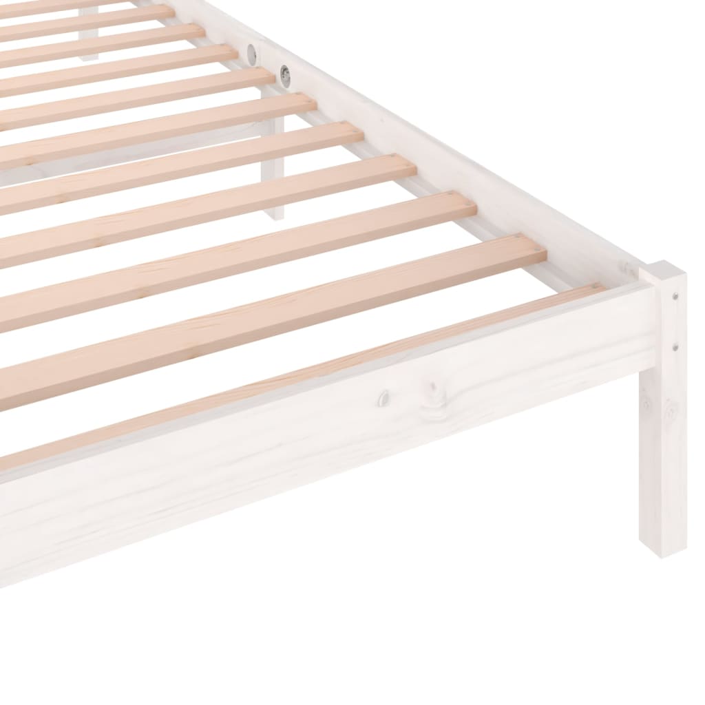 Cadre de lit sans matelas bois de pin massif 100x200 cm blanc - XIOS