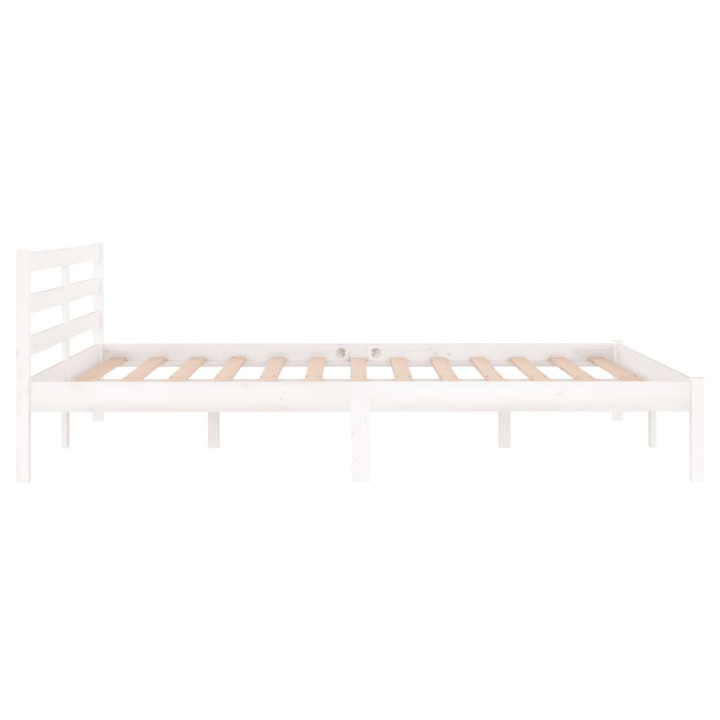 Cadre de lit sans matelas bois de pin massif 140x200 cm blanc - XIOS