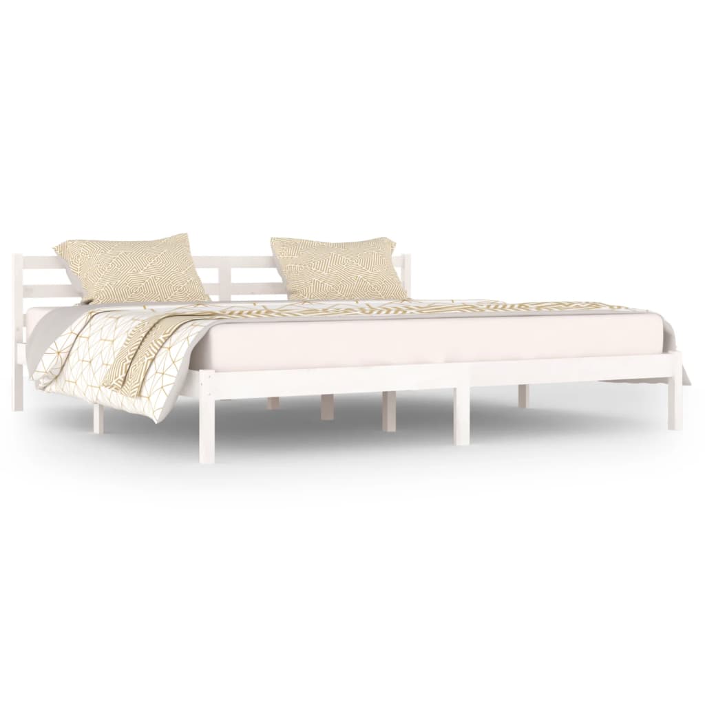 Cadre de lit sans matelas bois massif de pin 200x200 cm blanc - XIOS