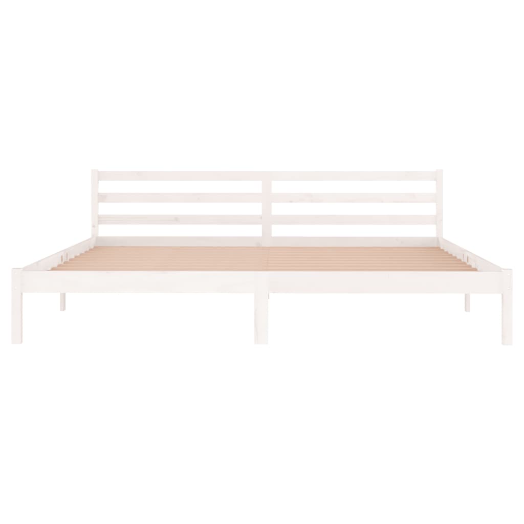 Cadre de lit sans matelas bois massif de pin 200x200 cm blanc - XIOS