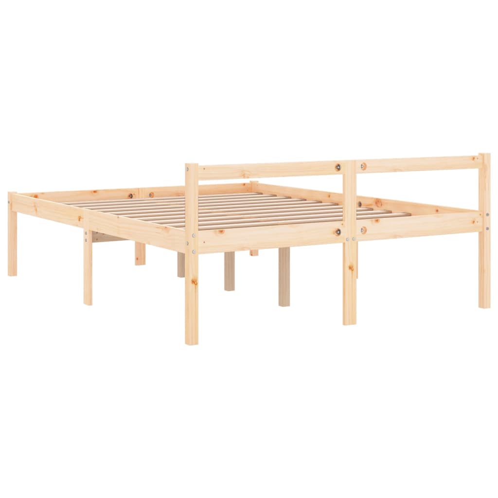 Lit pour personne âgée sans matelas 140x190 cm bois pin massif - XIOS
