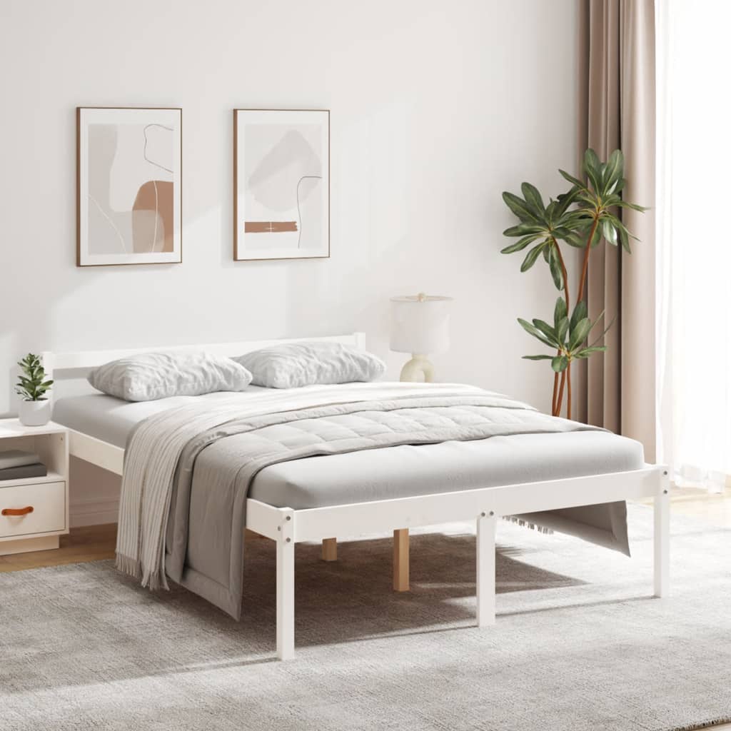 Lit pour personne âgée sans matelas 140x190 cm bois pin massif - XIOS