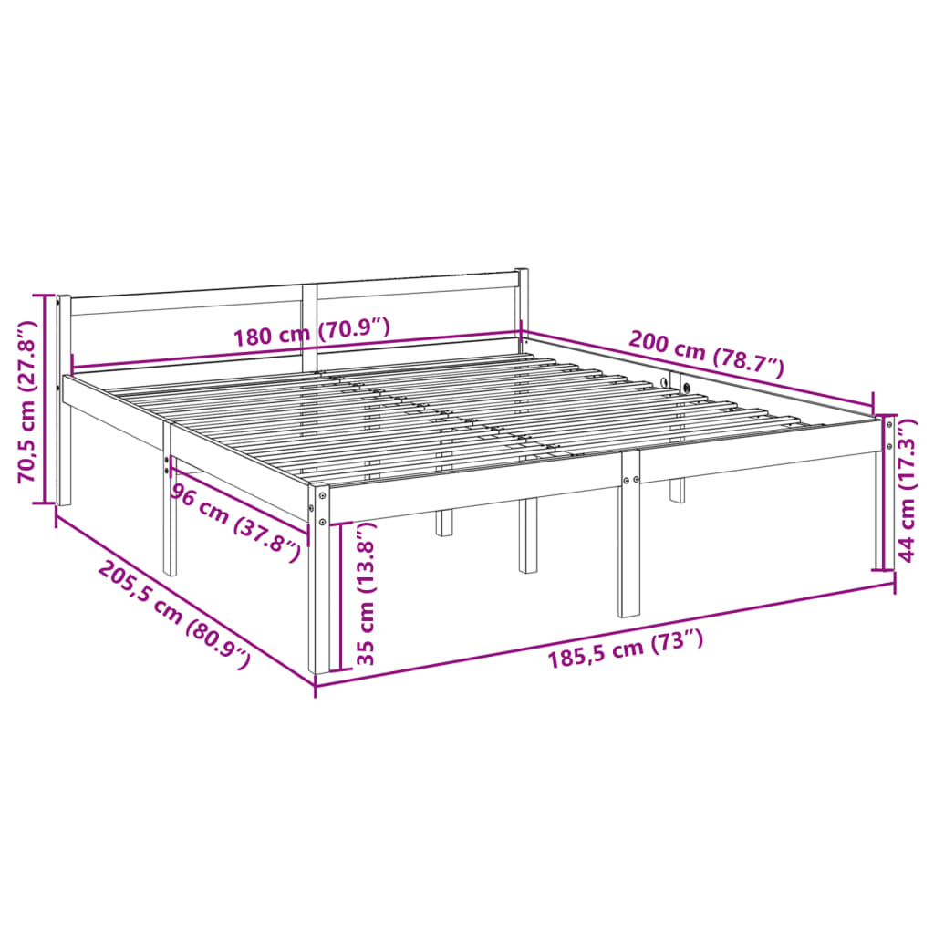Lit pour personne âgée sans matelas blanc 180x200 cm - XIOS