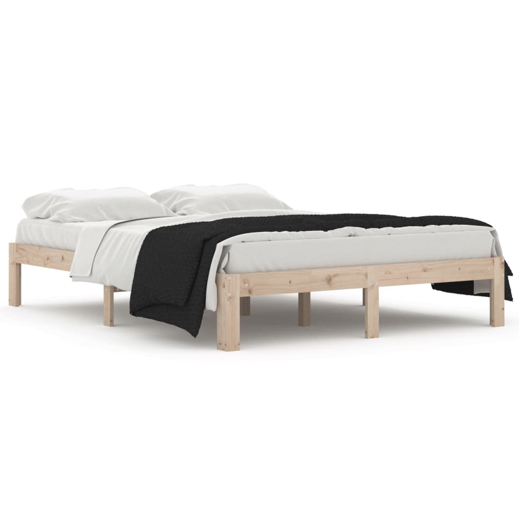 Cadre de lit sans matelas bois de pin massif 140x190 cm - XIOS