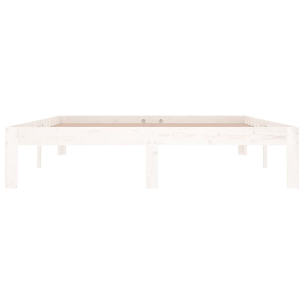 Cadre de lit sans matelas blanc bois de pin massif 140x190 cm - XIOS