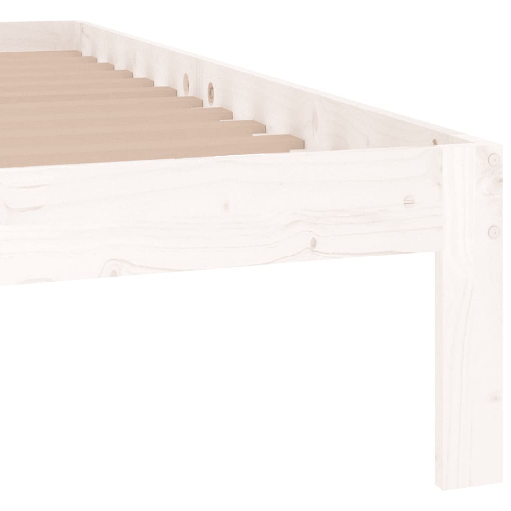 Cadre de lit sans matelas blanc bois de pin massif 140x190 cm - XIOS