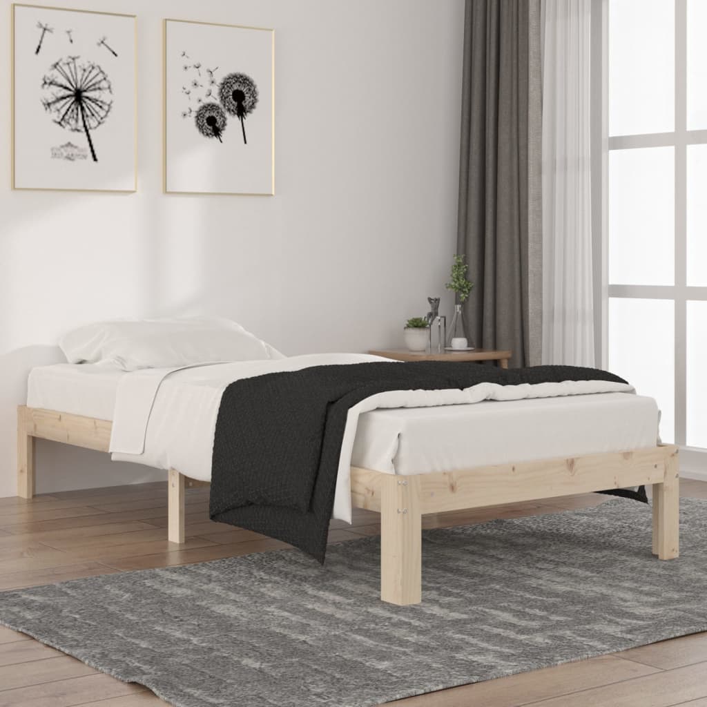 Cadre de lit sans matelas bois de pin massif 90x200 cm - XIOS