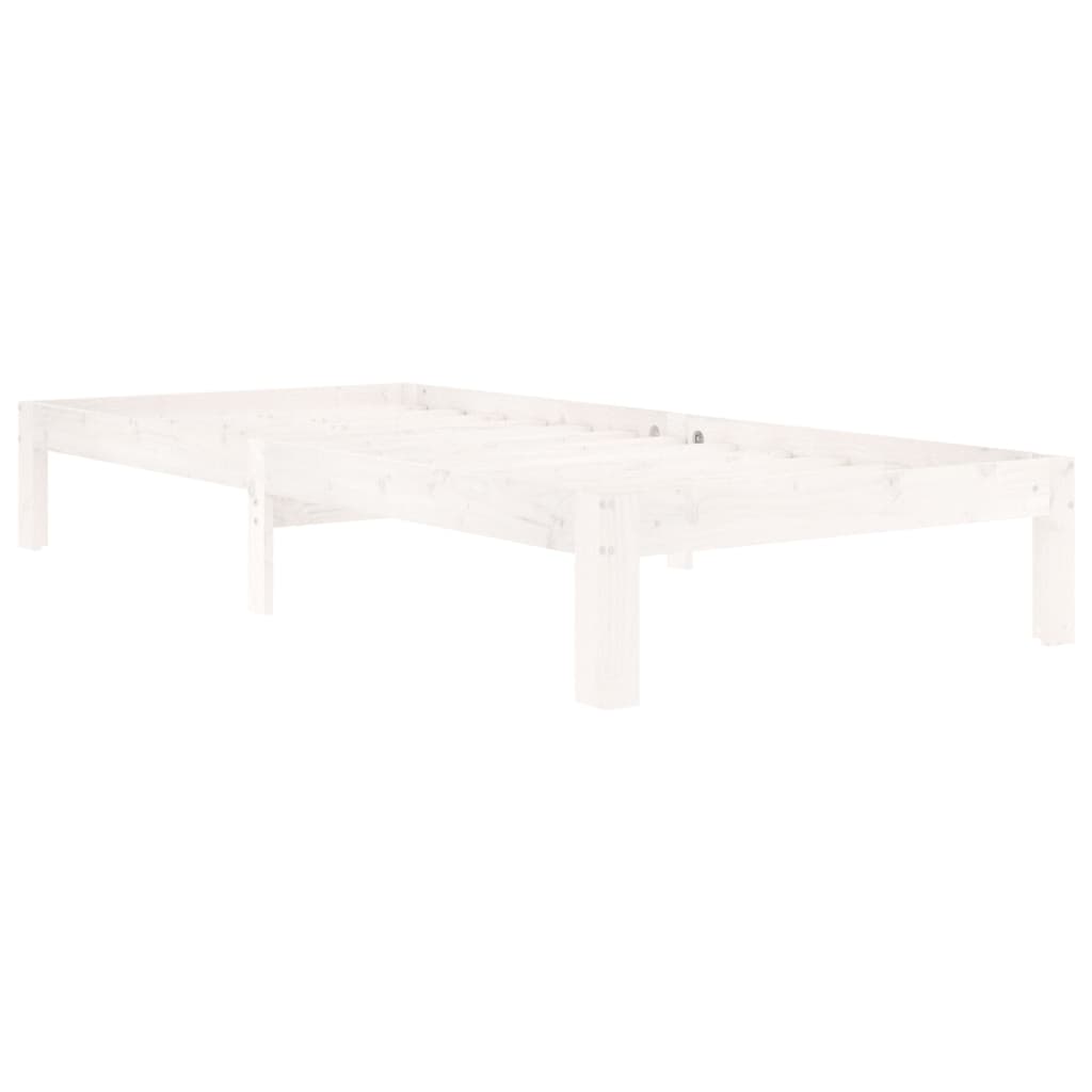 Cadre de lit sans matelas blanc bois de pin massif 90x200 cm - XIOS