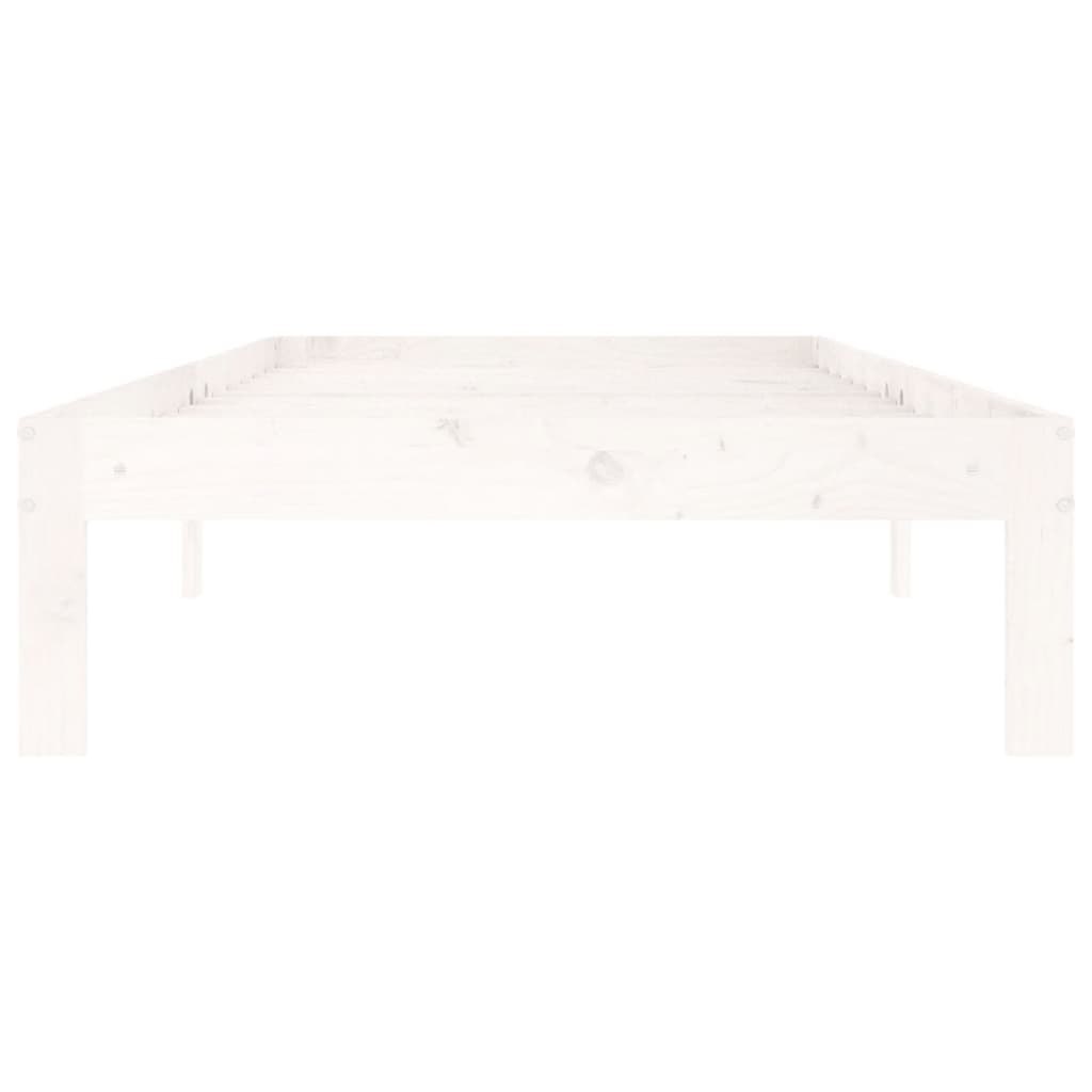 Cadre de lit sans matelas blanc bois de pin massif 90x200 cm - XIOS