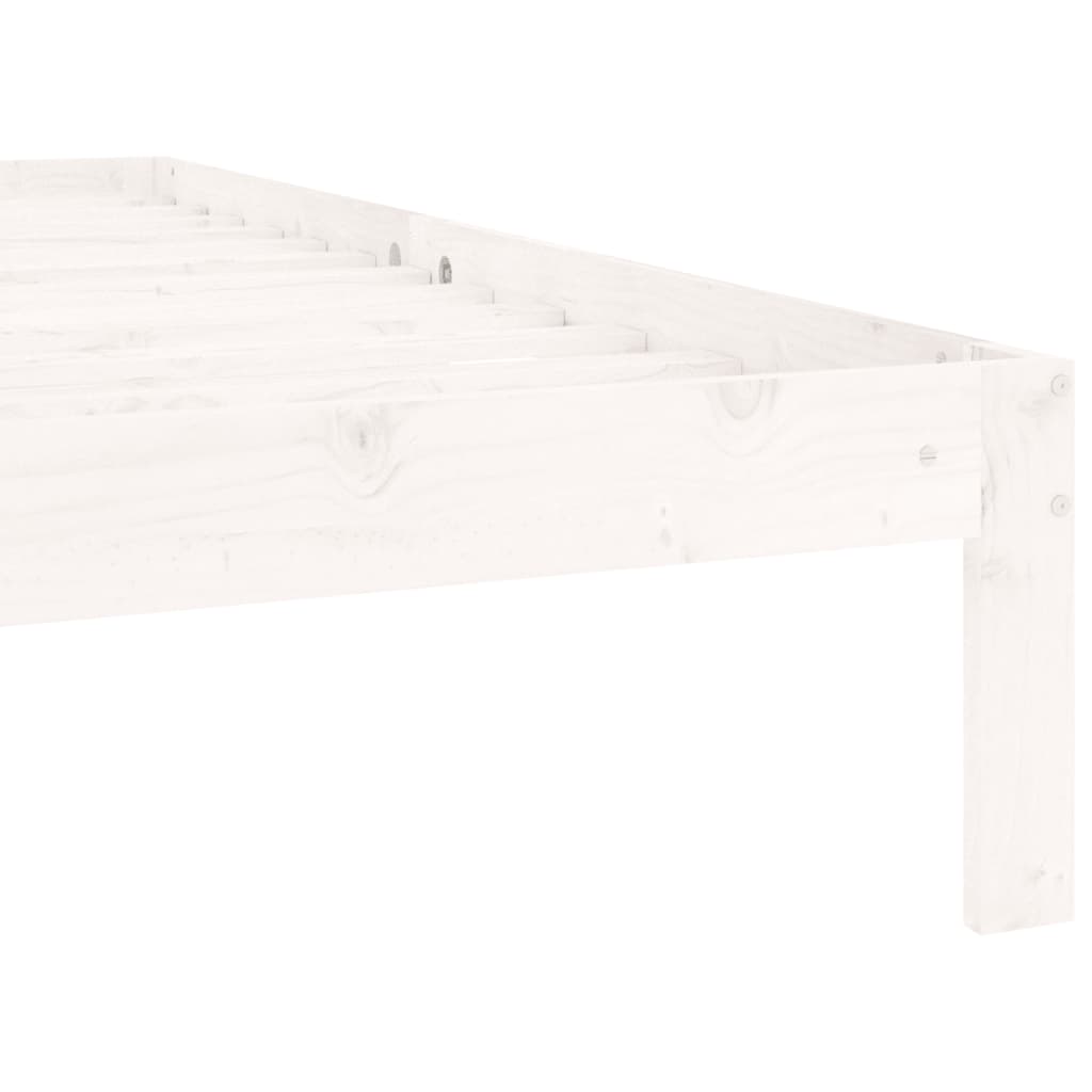 Cadre de lit sans matelas blanc bois de pin massif 90x200 cm - XIOS