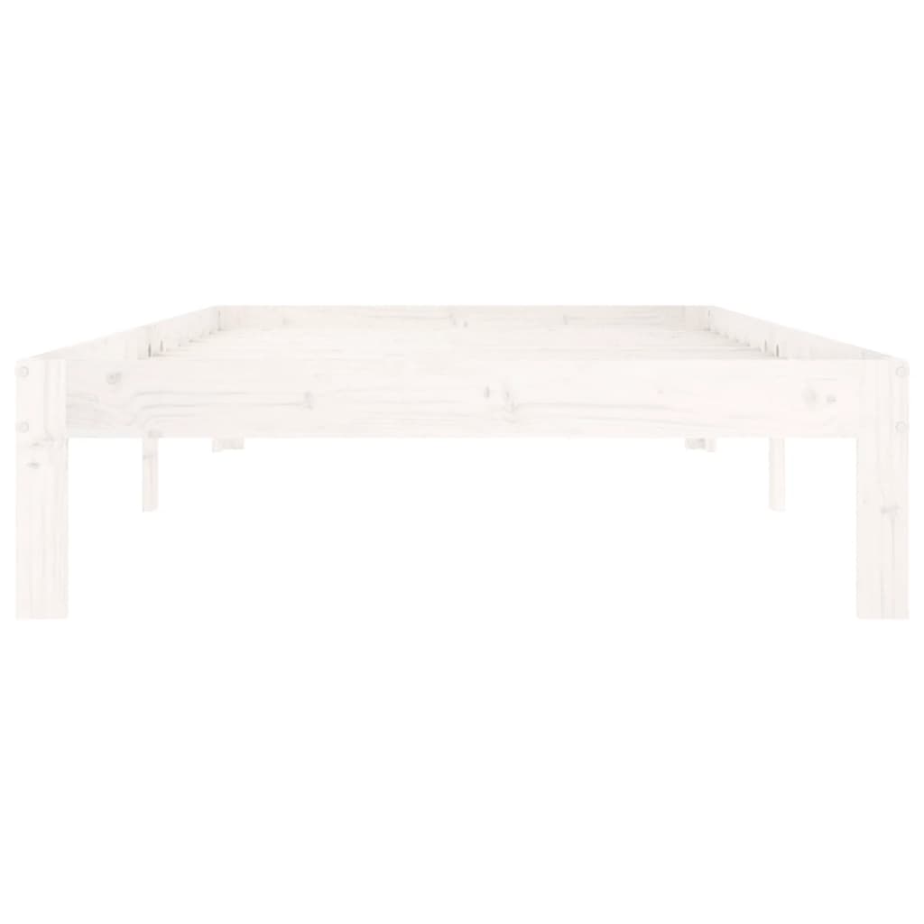 Cadre de lit sans matelas blanc bois de pin massif 100x200 cm - XIOS