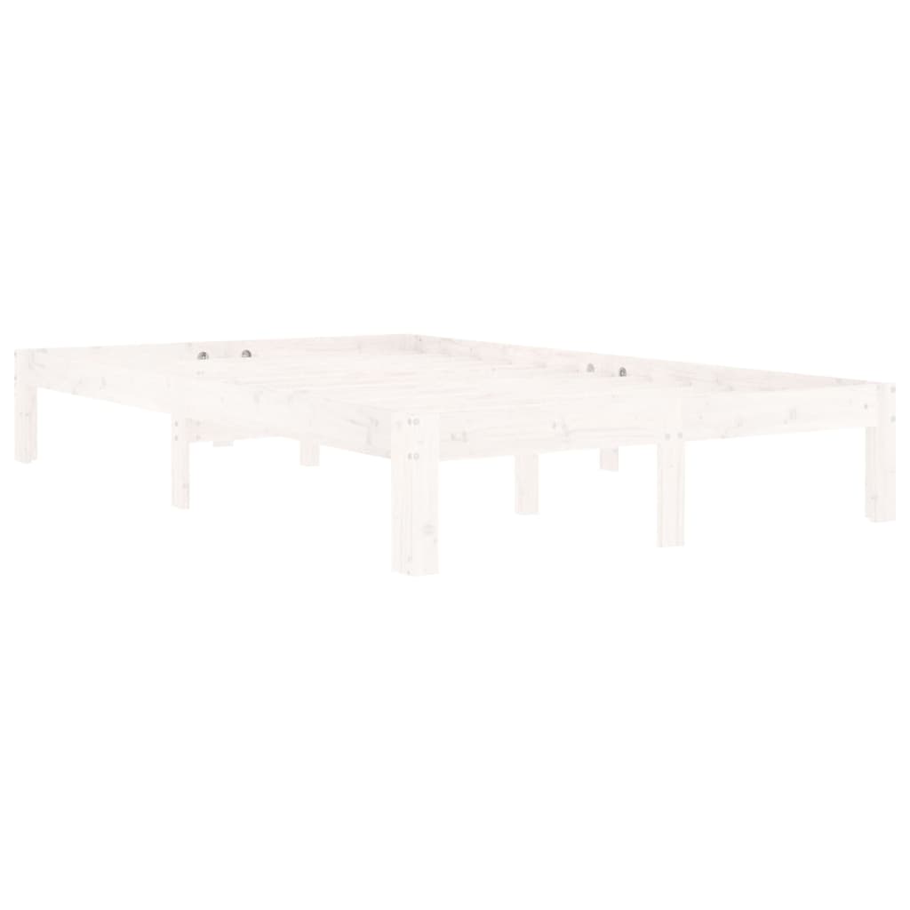 Cadre de lit sans matelas blanc bois de pin massif 120x200 cm - XIOS