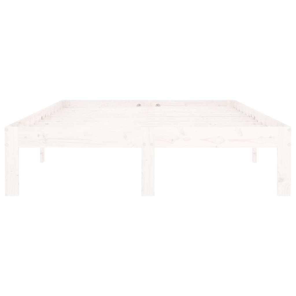 Cadre de lit sans matelas blanc bois de pin massif 120x200 cm - XIOS