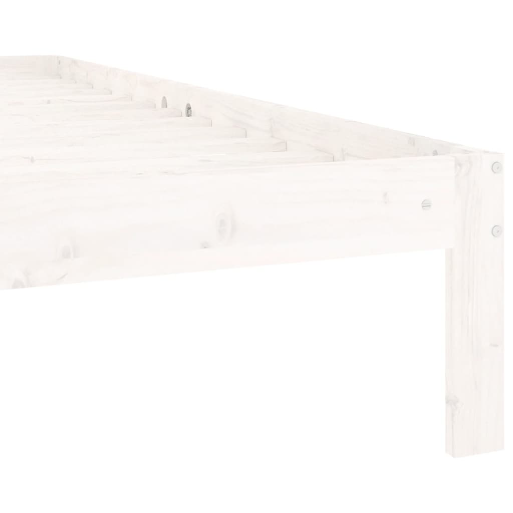 Cadre de lit sans matelas blanc bois de pin massif 120x200 cm - XIOS