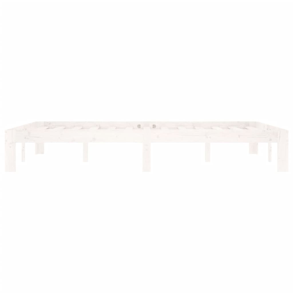 Cadre de lit sans matelas blanc bois de pin massif 140x200 cm - XIOS
