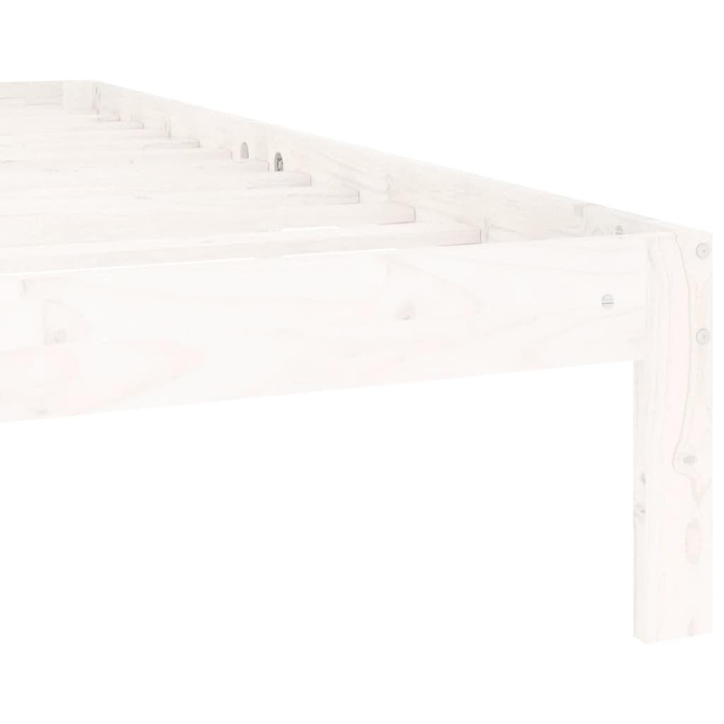 Cadre de lit sans matelas blanc bois de pin massif 140x200 cm - XIOS