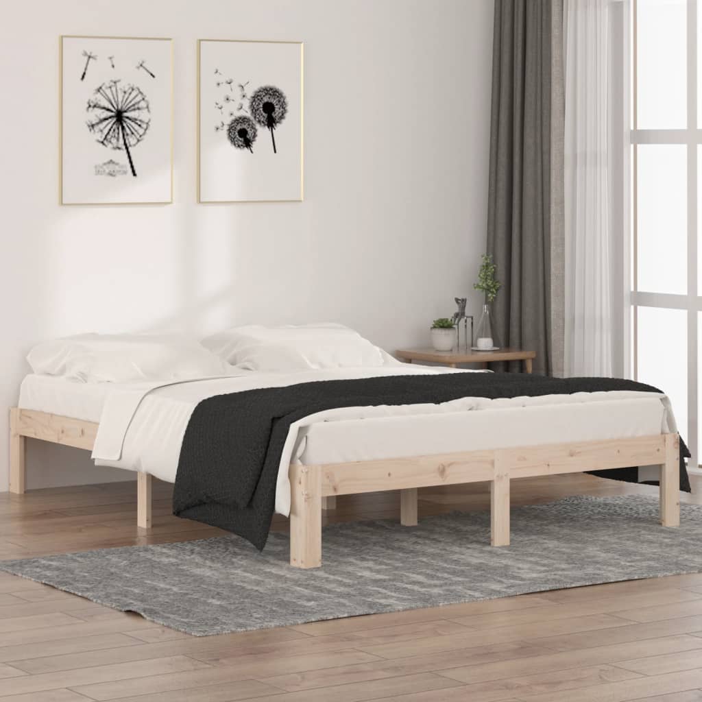 Cadre de lit sans matelas bois massif 150x200 cm - XIOS