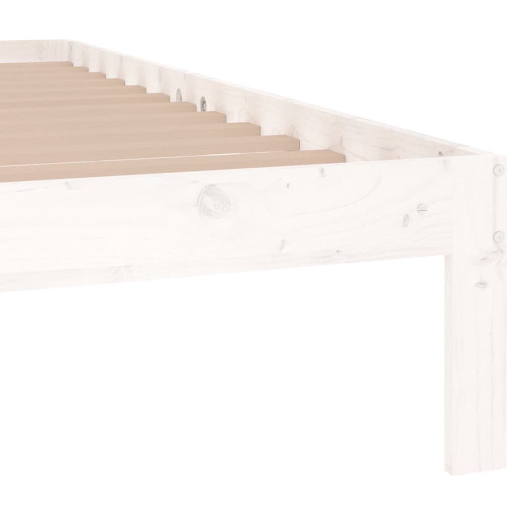 Cadre de lit sans matelas blanc bois massif 150x200 cm - XIOS