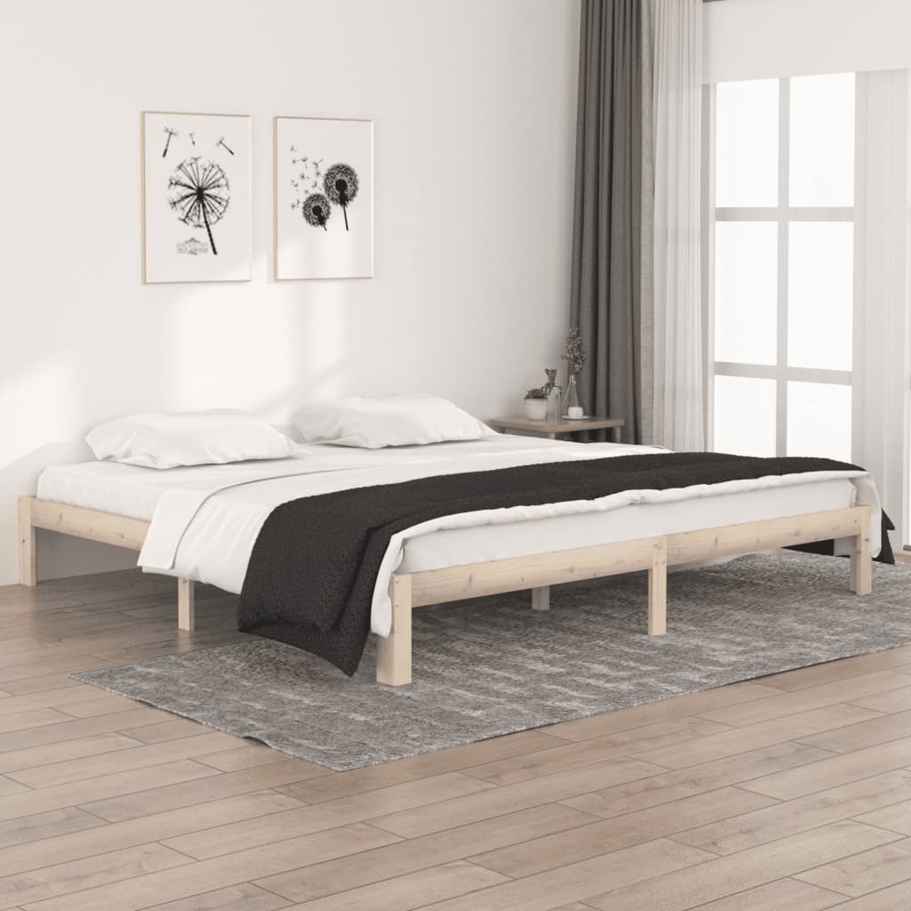 Cadre de lit sans matelas bois massif de pin 200x200 cm - XIOS