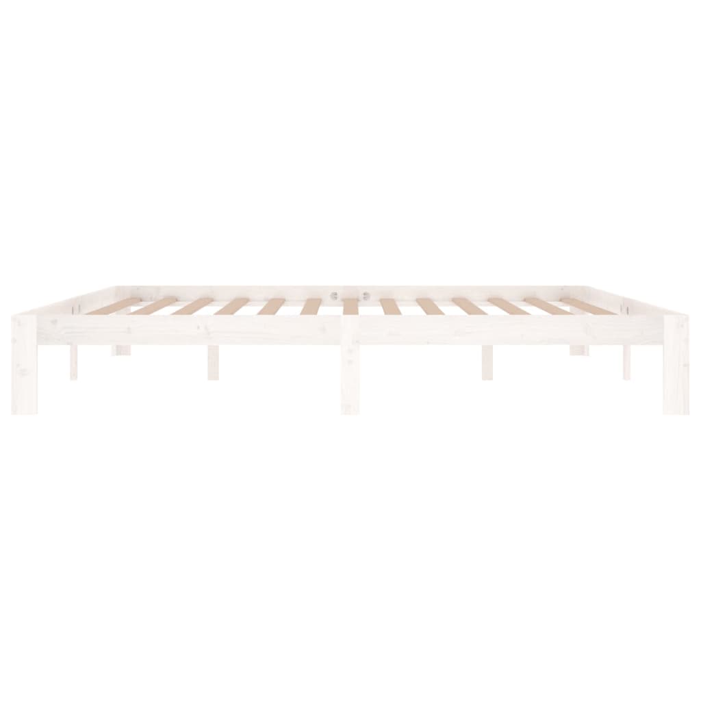 Cadre de lit sans matelas blanc bois massif de pin 200x200 cm - XIOS