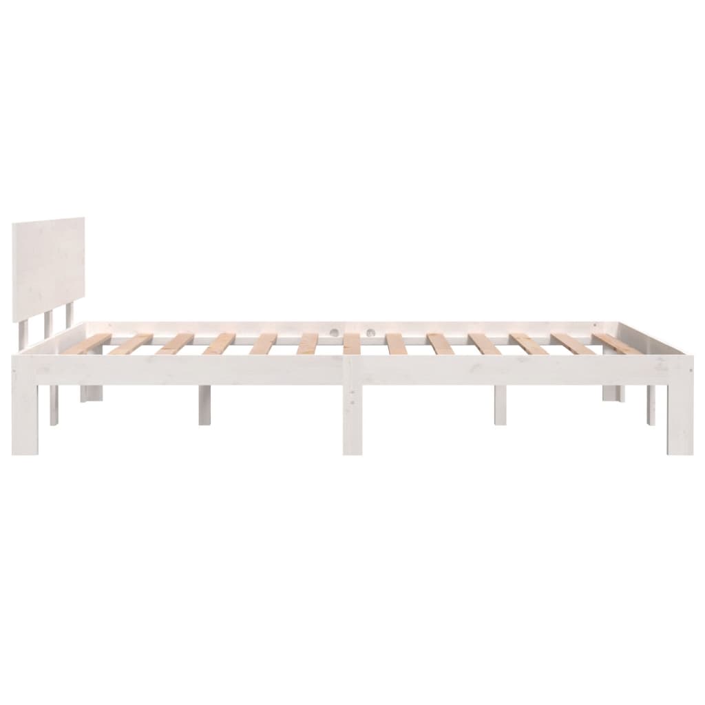Cadre de lit sans matelas blanc bois de pin massif 120x200 cm - XIOS