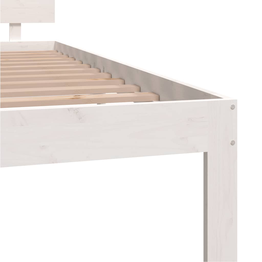 Cadre de lit sans matelas blanc bois de pin massif 120x200 cm - XIOS