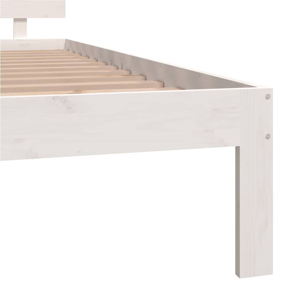 Cadre de lit sans matelas blanc bois de pin massif 140x200 cm - XIOS