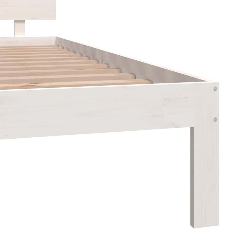 Cadre de lit sans matelas blanc bois massif de pin 200x200 cm - XIOS