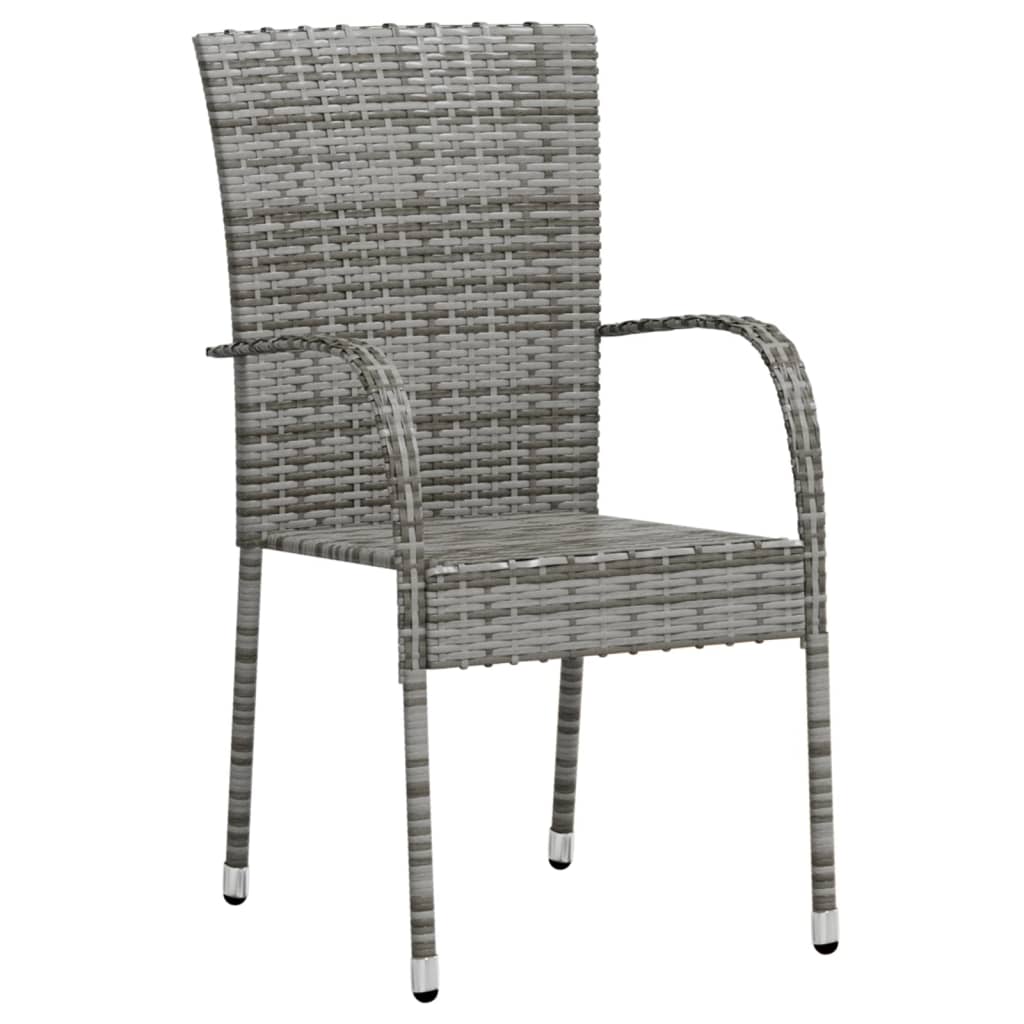 Ensemble à manger de jardin 3 pcs Résine tressée Gris