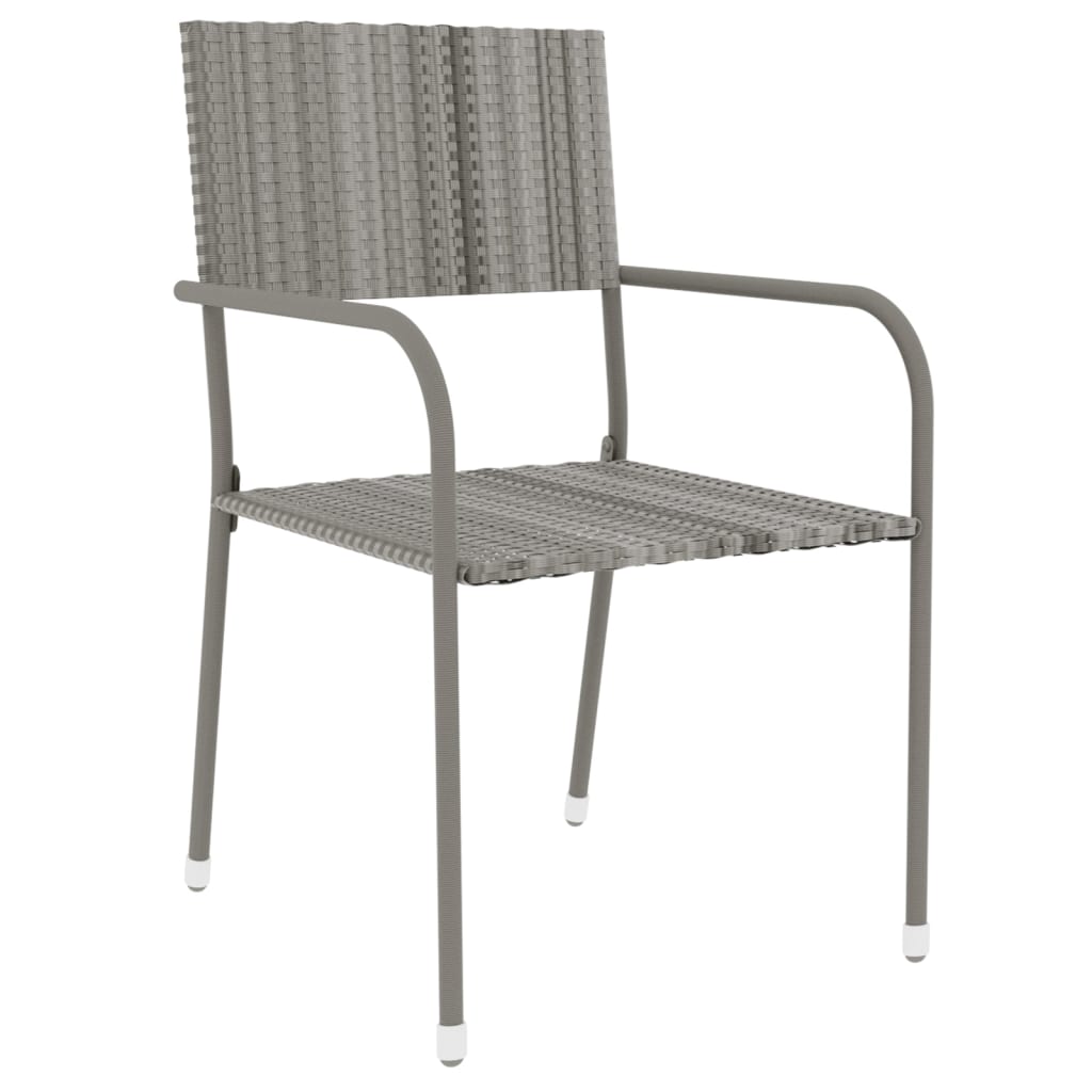 Ensemble à manger de jardin 3 pcs Résine tressée Gris