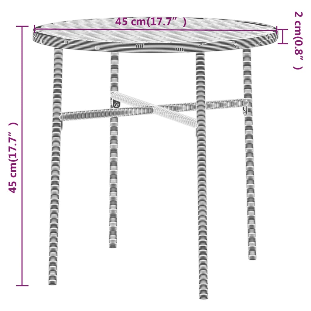 Ensemble à manger de jardin 3 pcs Résine tressée Gris