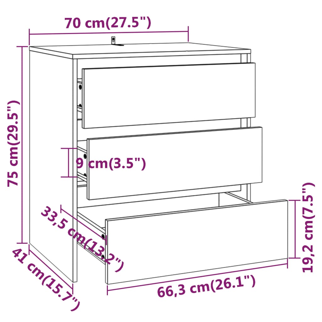 Buffets 2 pcs Blanc Bois d'ingénierie - XIOS