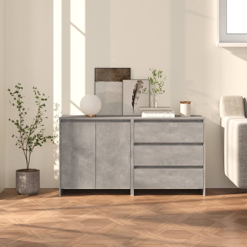 Buffets 2 pcs Gris béton Bois d'ingénierie - XIOS