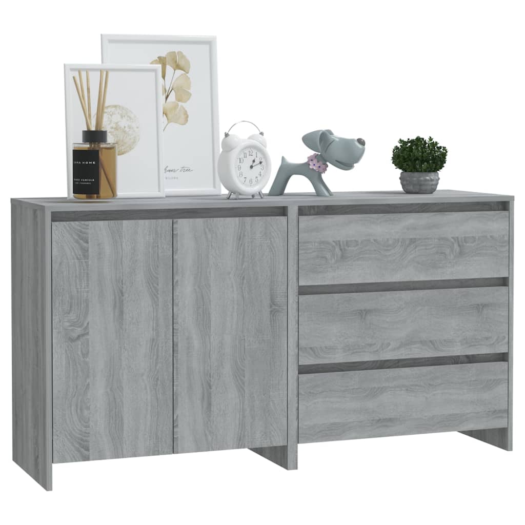 Buffets 2 pcs Sonoma gris Bois d'ingénierie - XIOS
