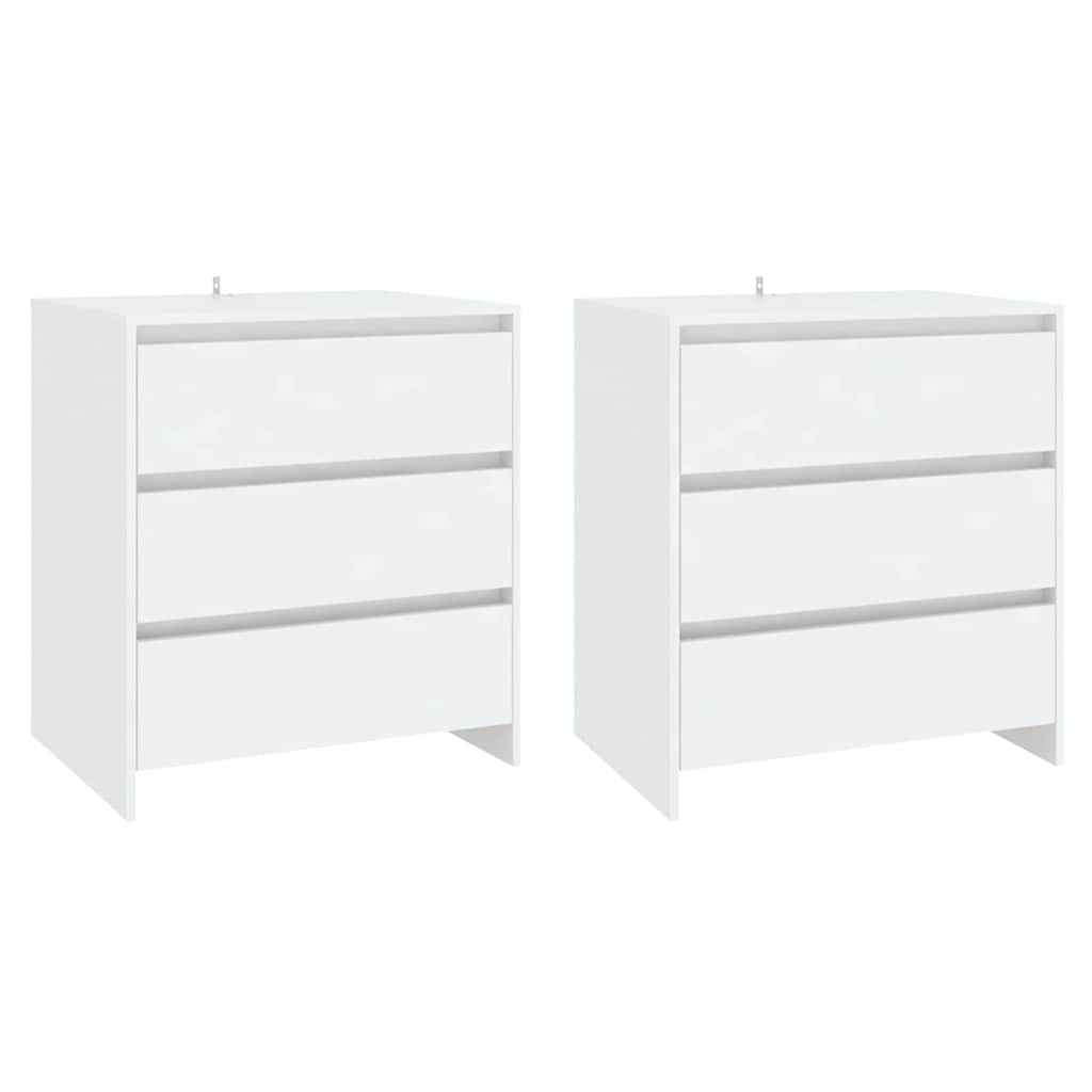 Buffets 3 pcs Blanc Bois d'ingénierie
