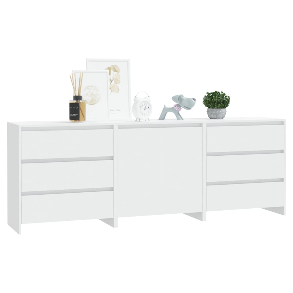 Buffets 3 pcs Blanc Bois d'ingénierie - XIOS