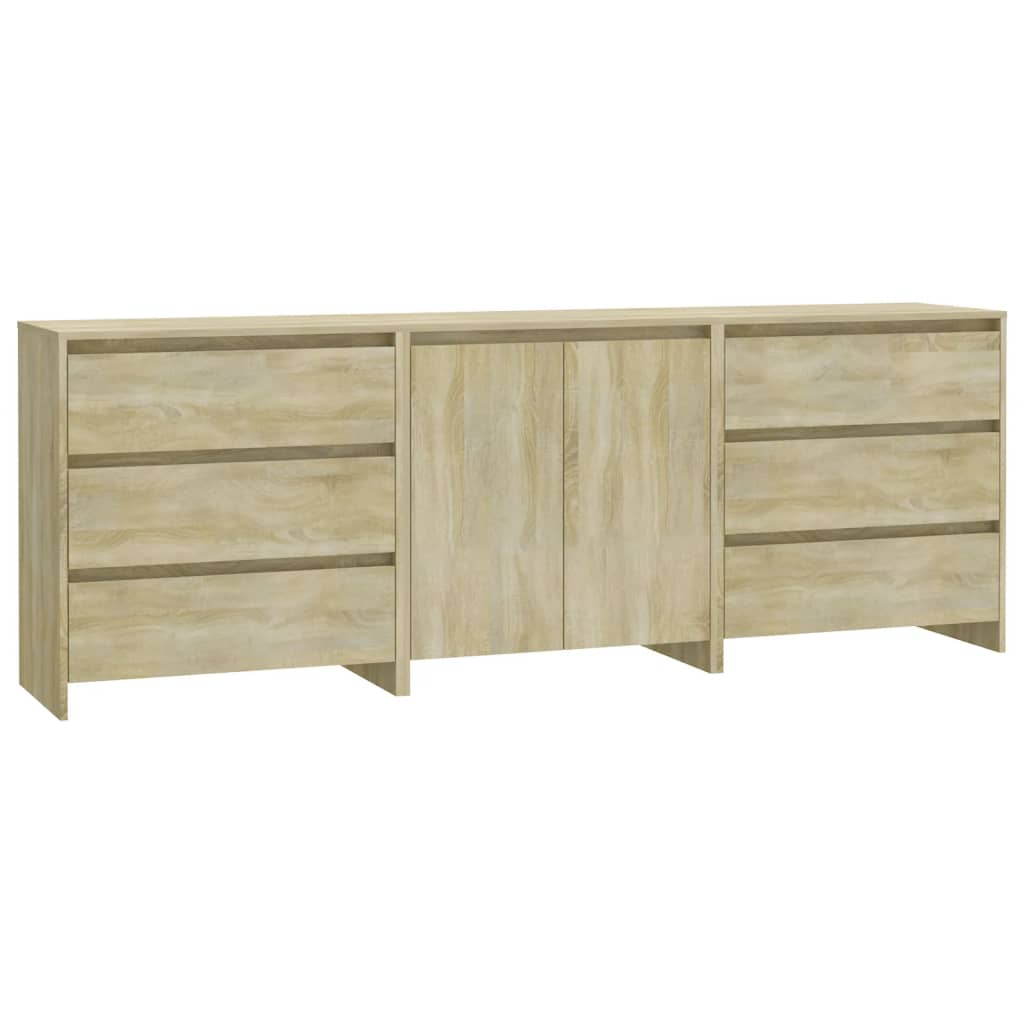 Buffets 3 pcs Chêne sonoma Bois d'ingénierie - XIOS