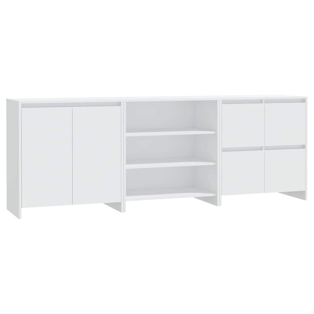 Buffets 3 pcs Blanc Bois d'ingénierie