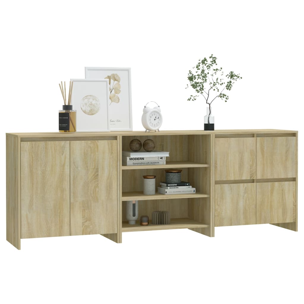Buffets 3 pcs Chêne sonoma Bois d'ingénierie - XIOS
