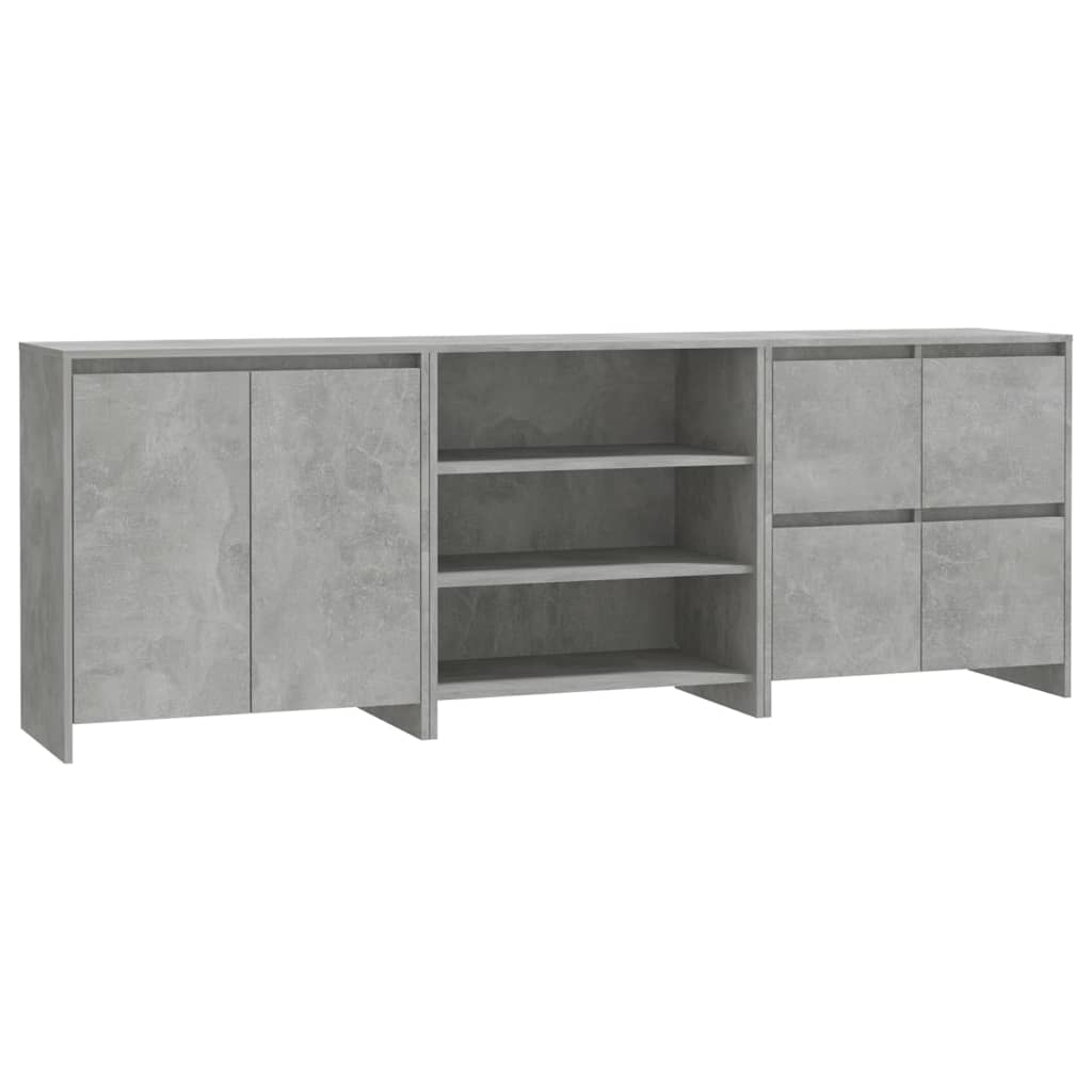 Buffets 3 pcs Gris béton Bois d'ingénierie - XIOS