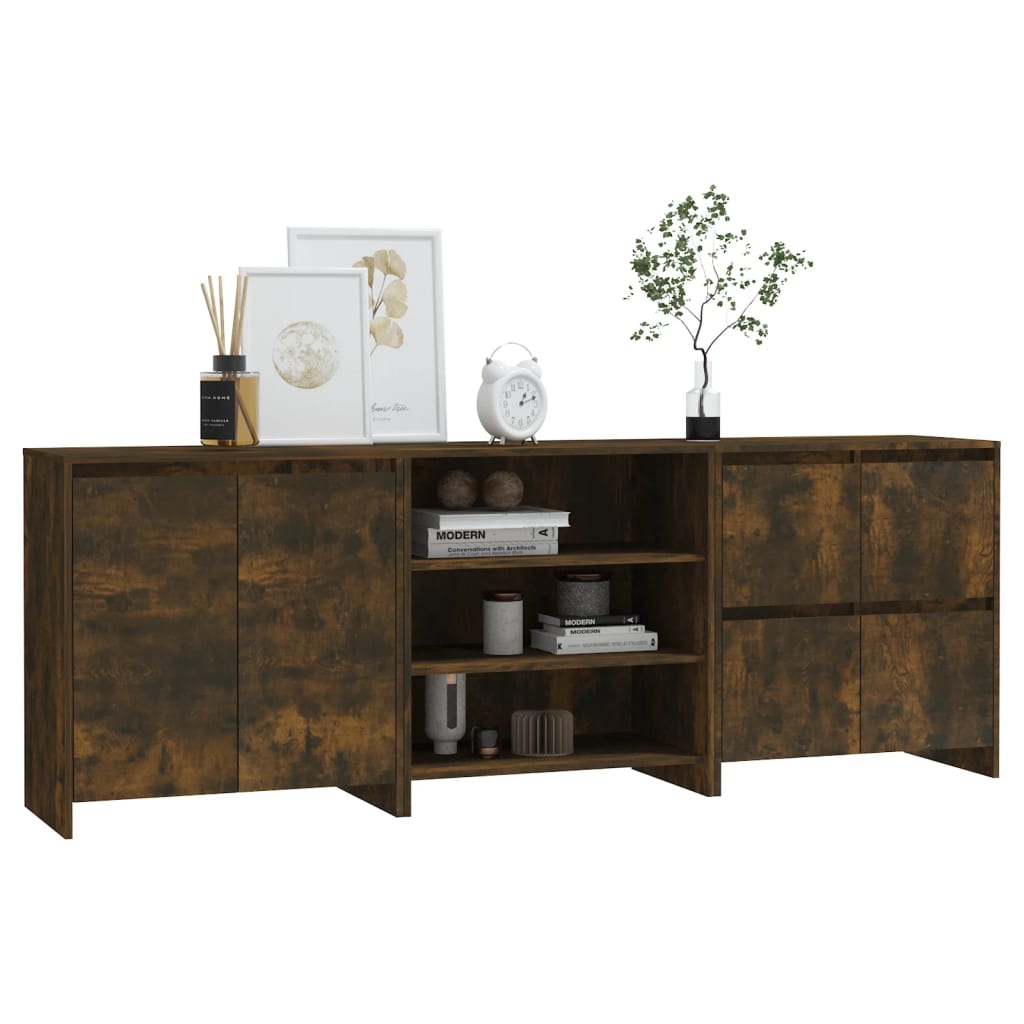 Buffets 3 pcs Chêne fumé Bois d'ingénierie - XIOS