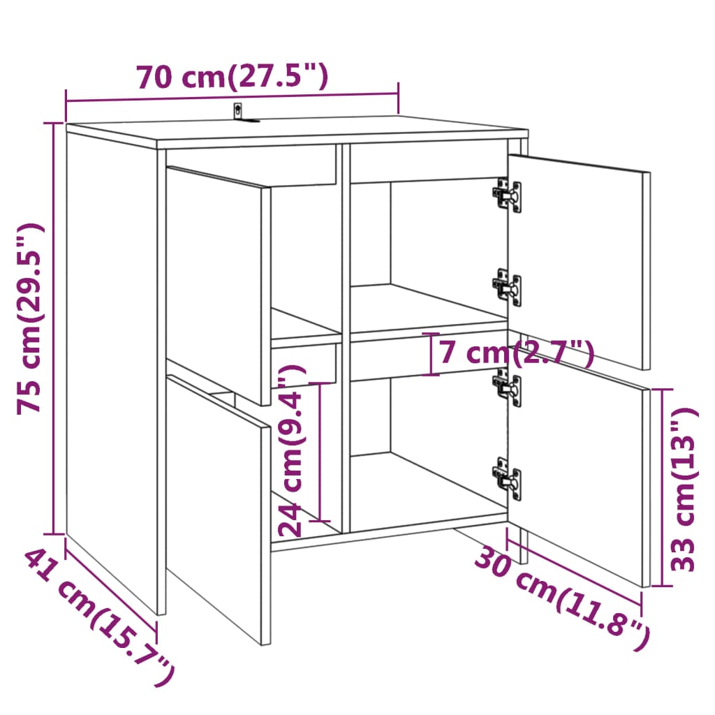 Buffets 3 pcs Chêne fumé Bois d'ingénierie - XIOS