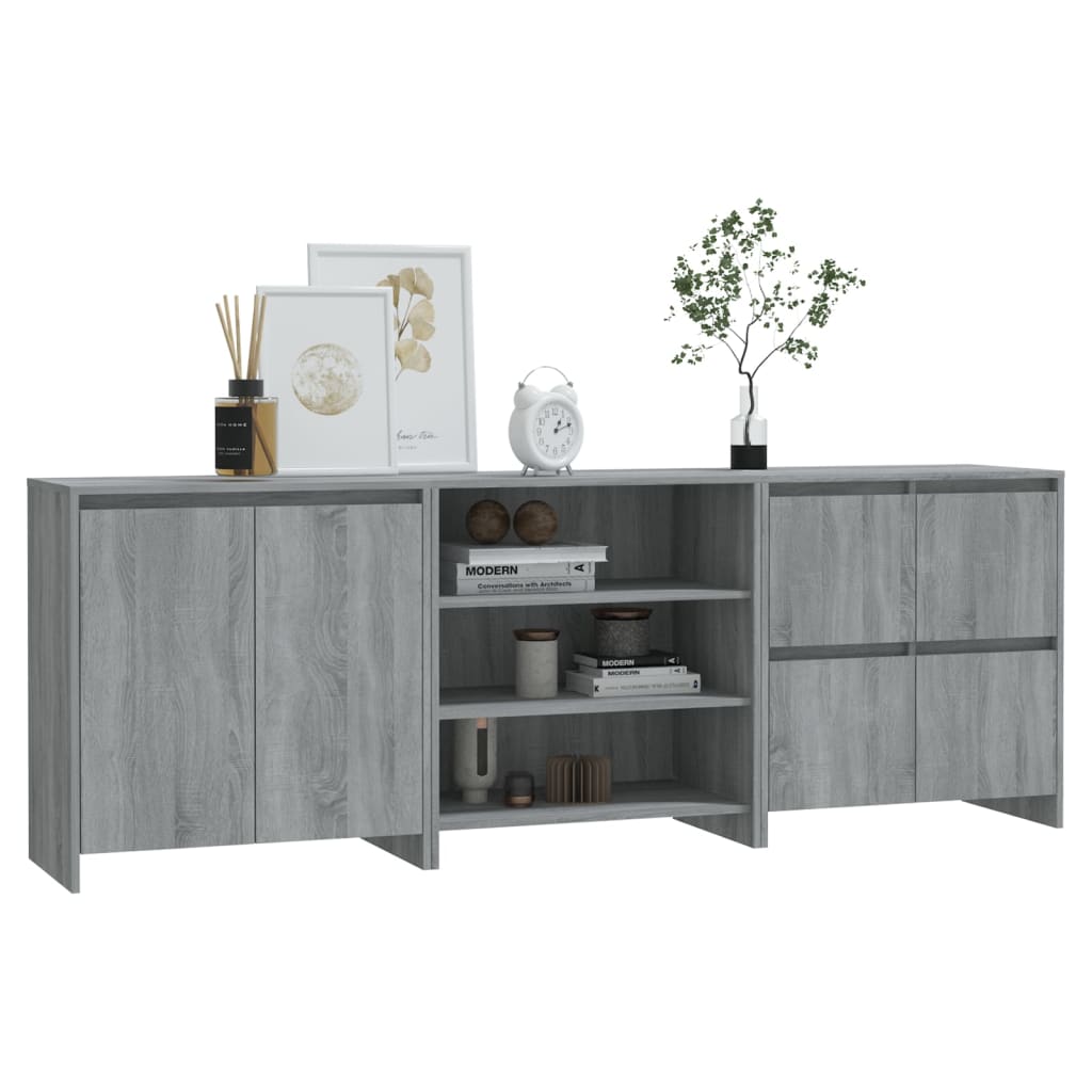 Buffets 3 pcs Sonoma gris Bois d'ingénierie - XIOS