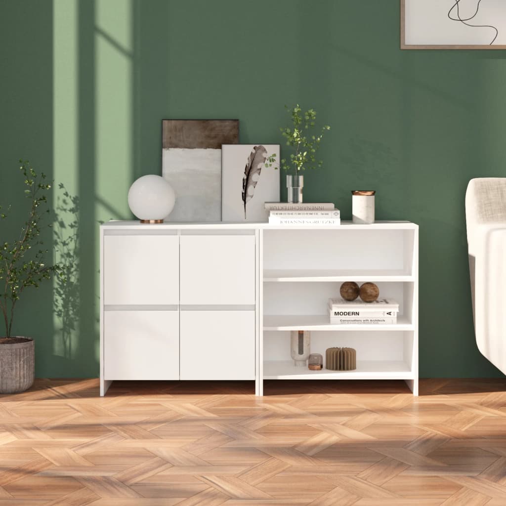 Buffets 2 pcs Blanc Bois d'ingénierie - XIOS